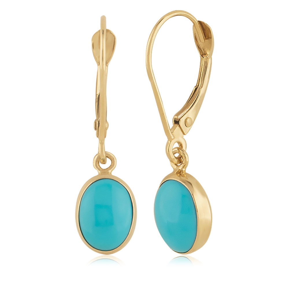 14kt gold and popular turquoise drop earrings