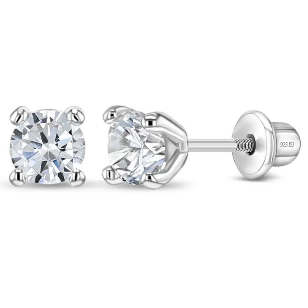 Cubic zirconia screw shops back earrings