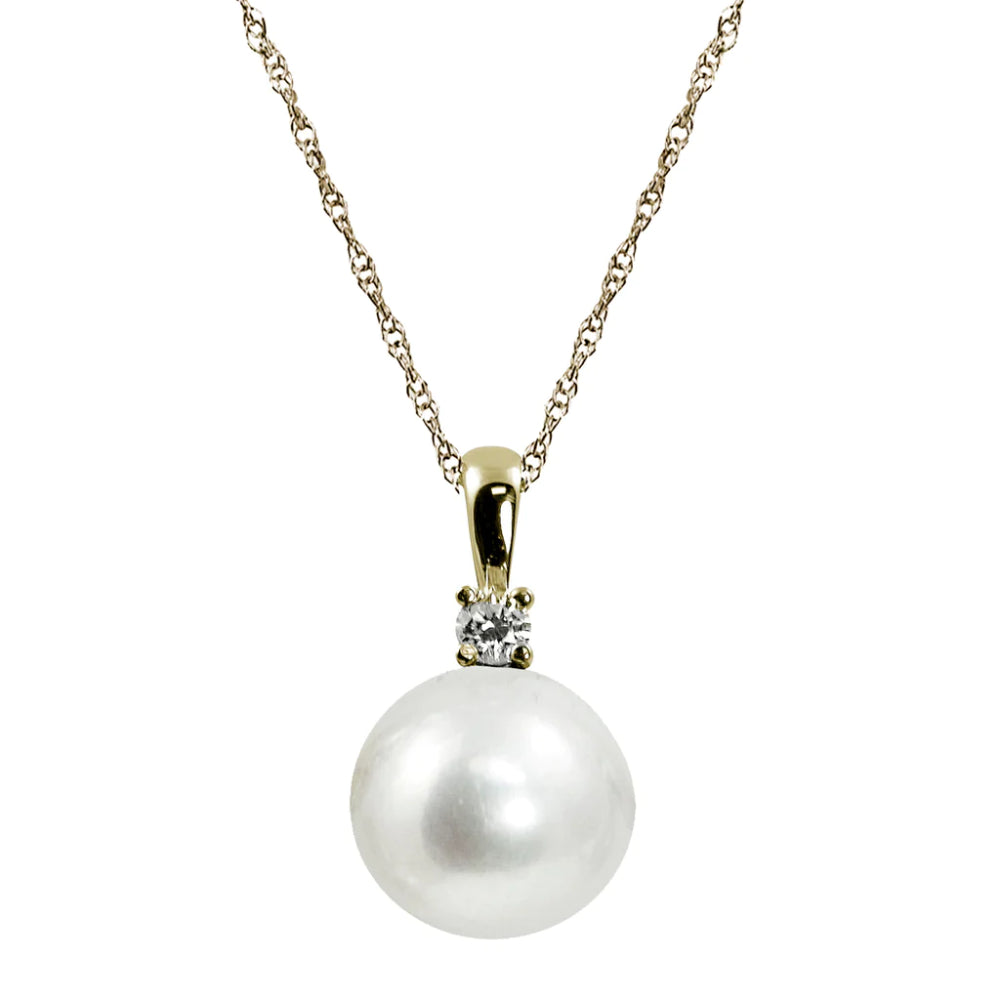 Factory Gorgeous 14k gold Lustrous Pearl necklace