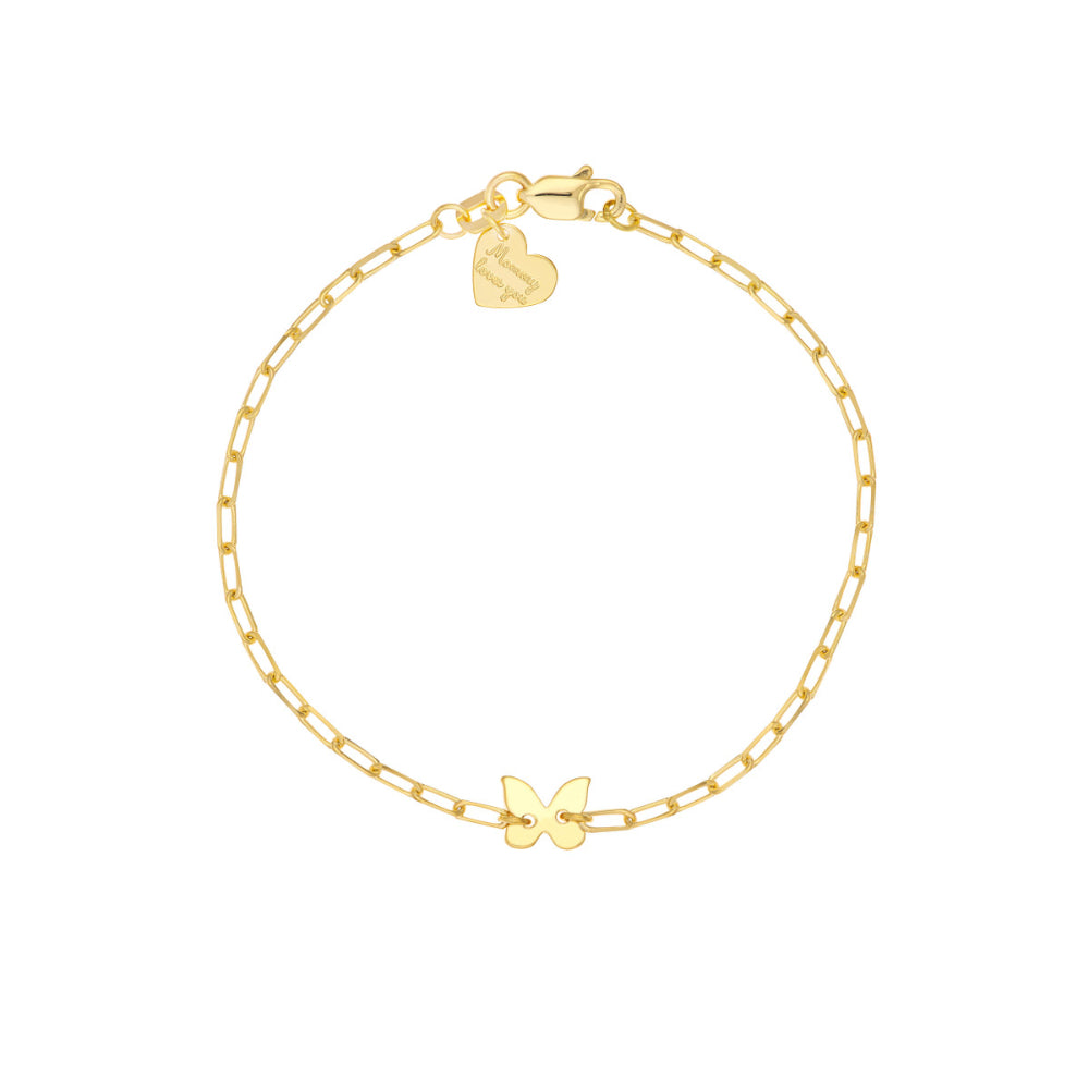 14K Yellow Gold Open Butterfly Bracelet