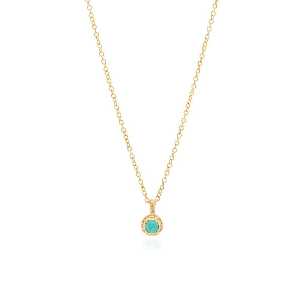 Petite Drop outlet Necklace Gold Turquoise