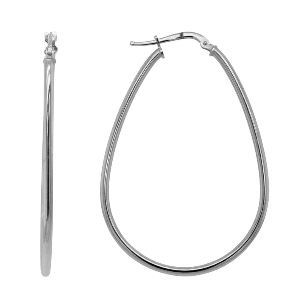 Elongated hoop store earrings