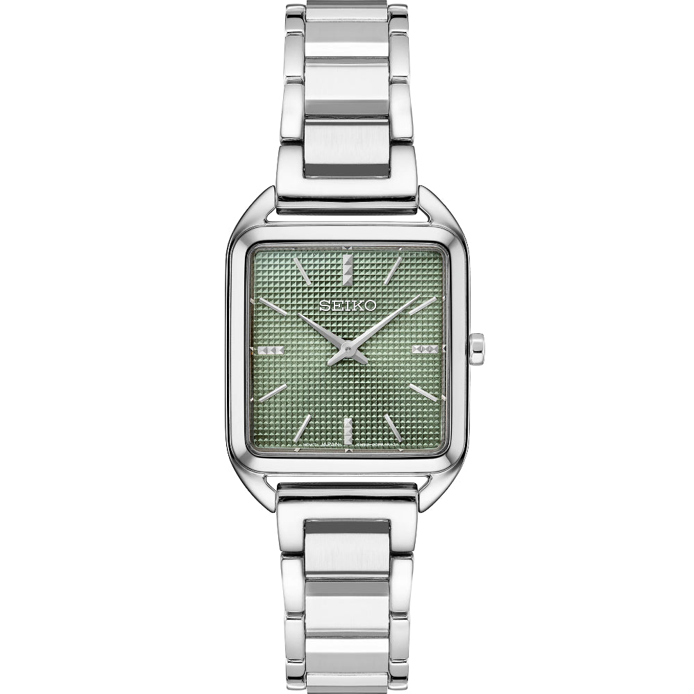 Seiko Essentials 26mm Olive Green Steel SWR075 Smyth Jewelers