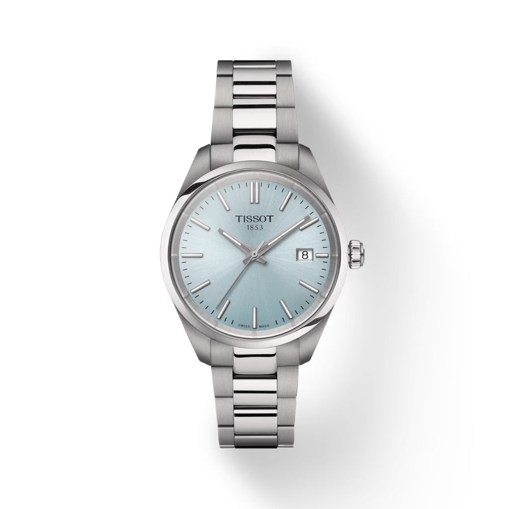 Tissot PR 100 34mm T-Classic Stainless Steel, Ice Blue Dial
