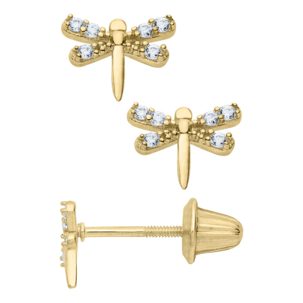 14 k Gold outlet Dragonfly Earrings