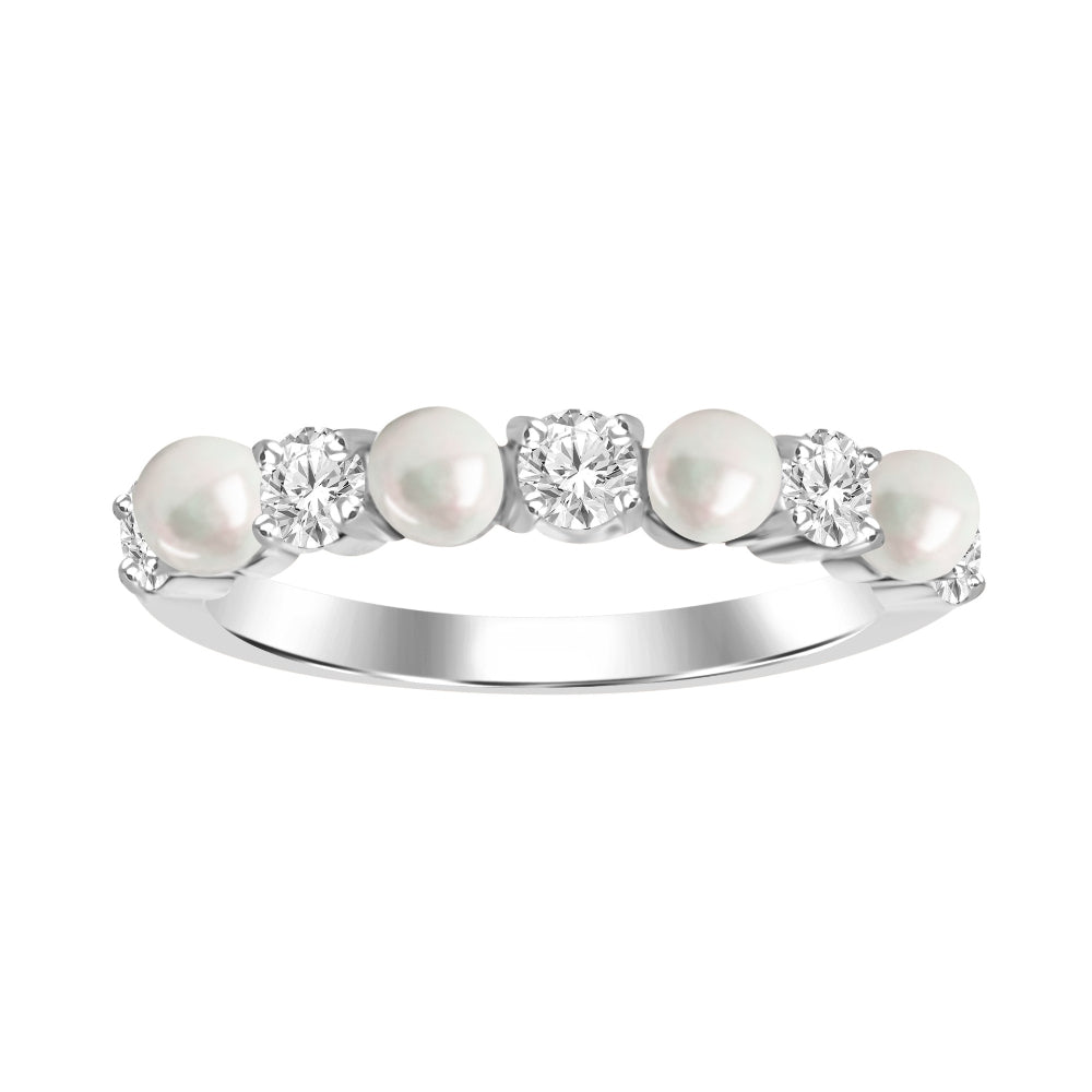 18kt deals pearl and diamond ring