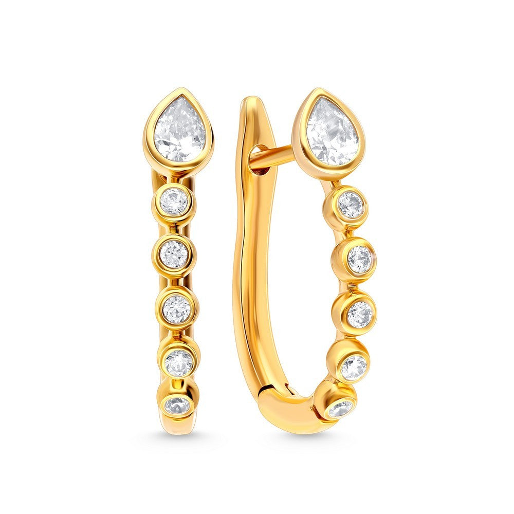 Diamond gold hoops fashion