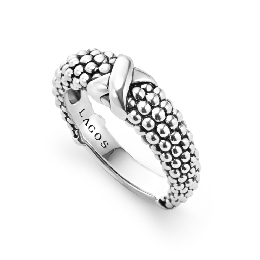 Lagos Signature Caviar Beaded X Ring – Smyth Jewelers