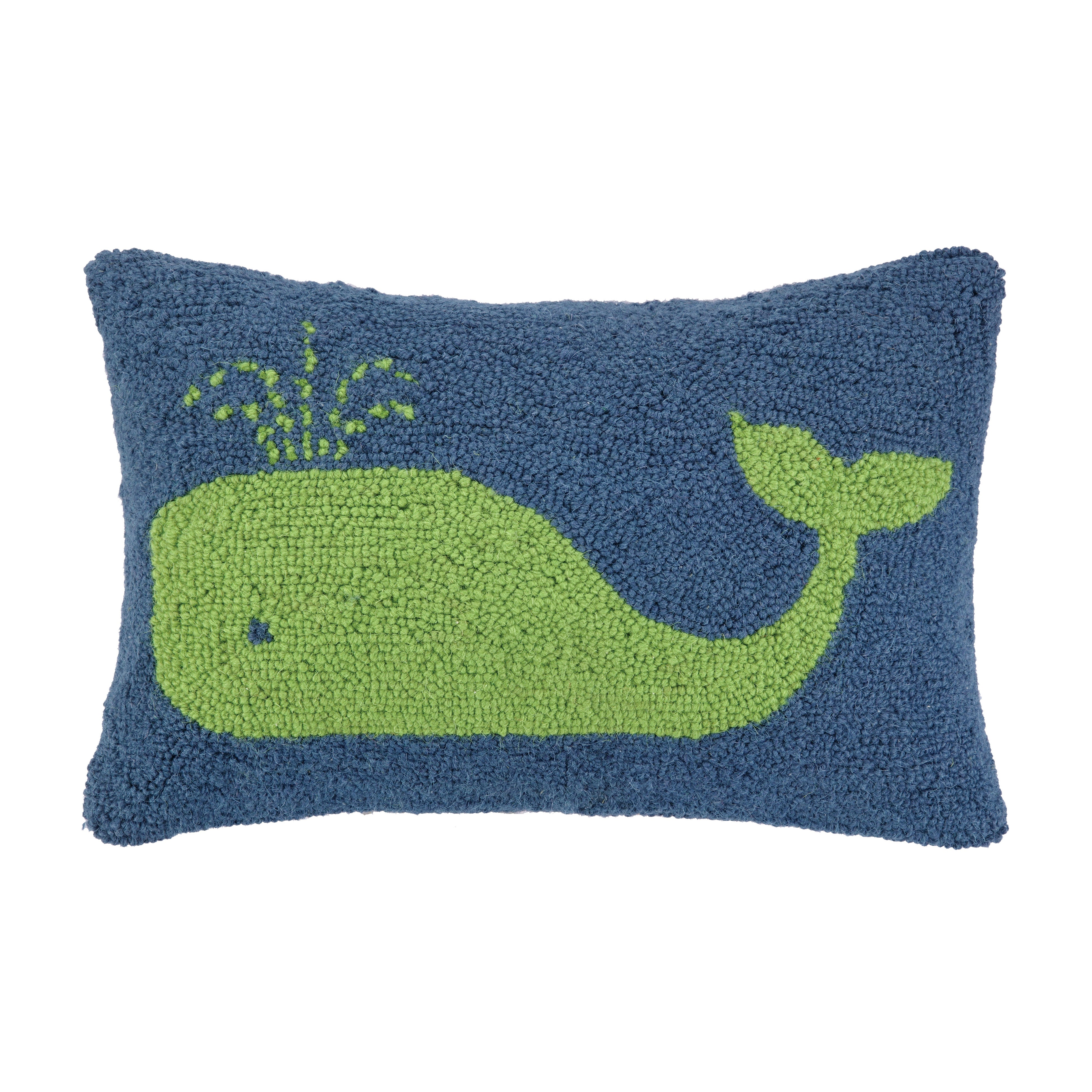 Green Whale Hook Pillow