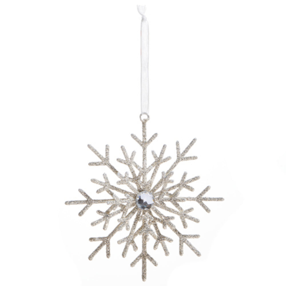 Glittered Snowflake Ornaments (4-in)