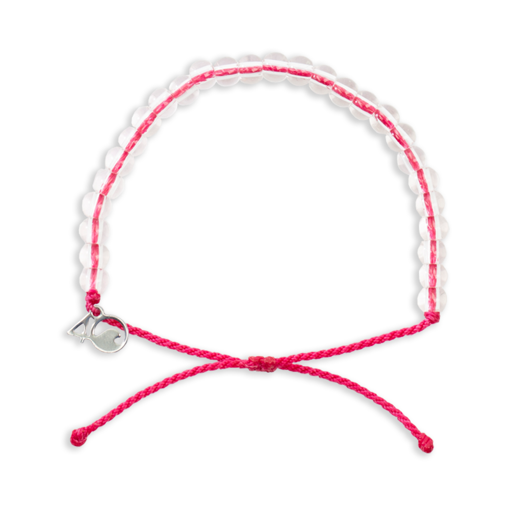 Silvertone Hot Pink Softball with Stitching Spinner Two Tone Christian Bead  Bracelet 