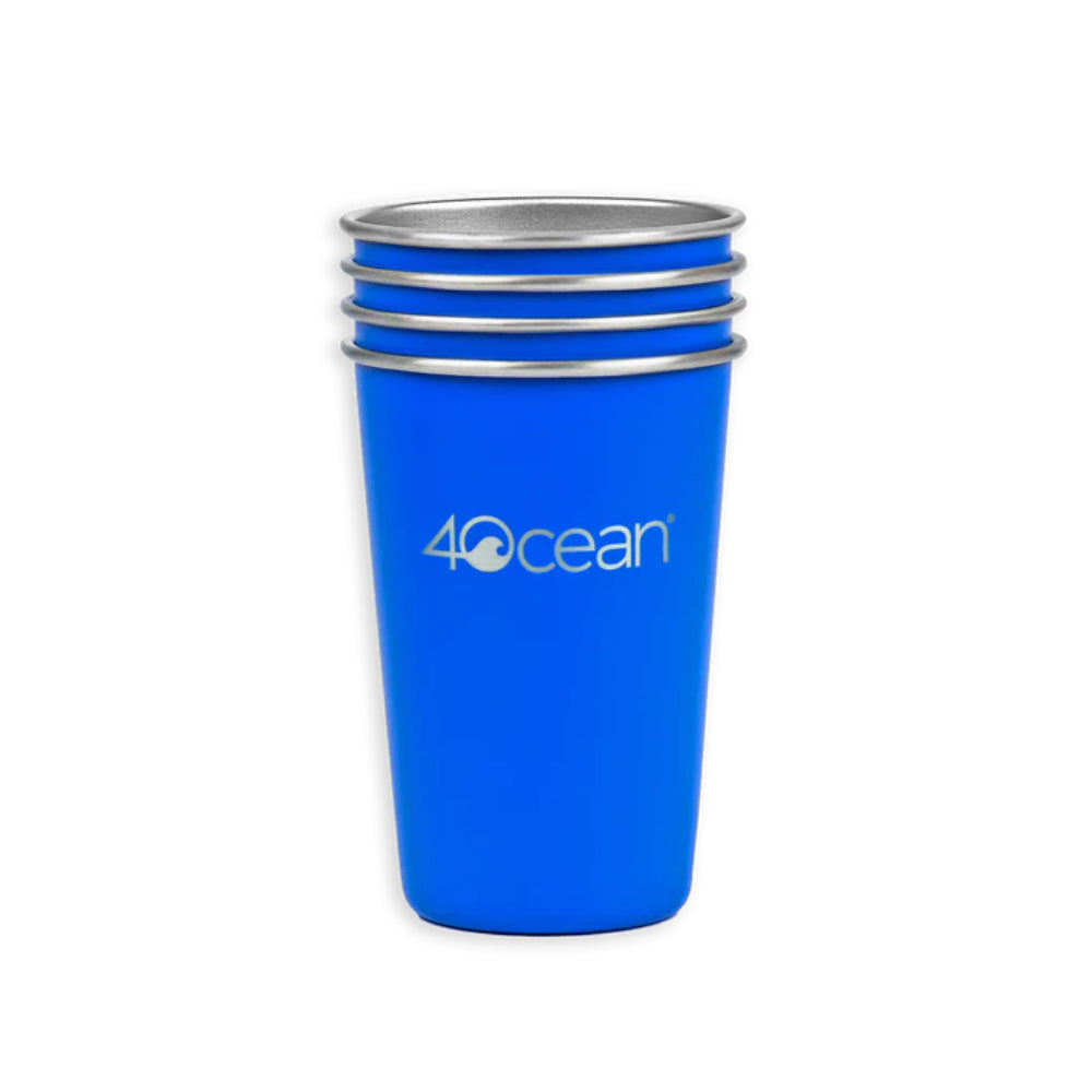 Reusable Plastic Cups (set of 4) - Blue