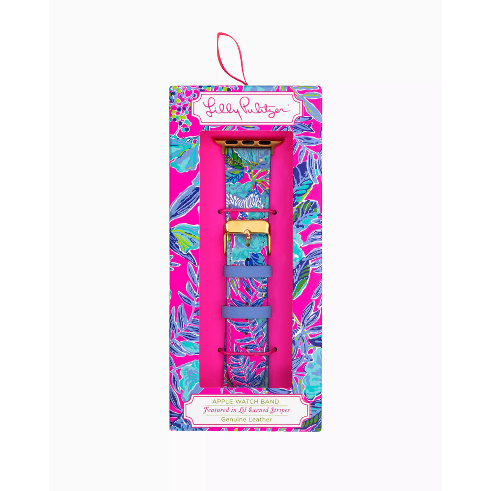 Lilly Pulitzer Geniune Leather Watch Band Sized to Fit 42mm, 44mm, & 45mm  Smartwatches, Compatible with Apple Watch Series 1-8 and SE, Gold