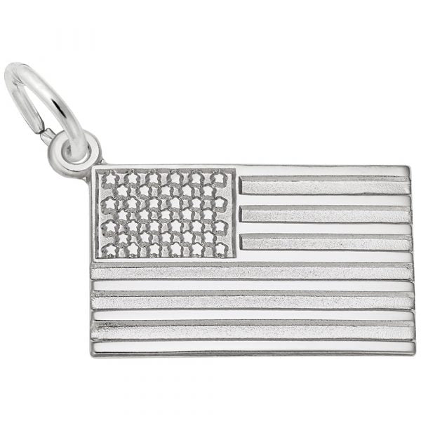 James Avery fashion American Flag Sterling Silver Charm