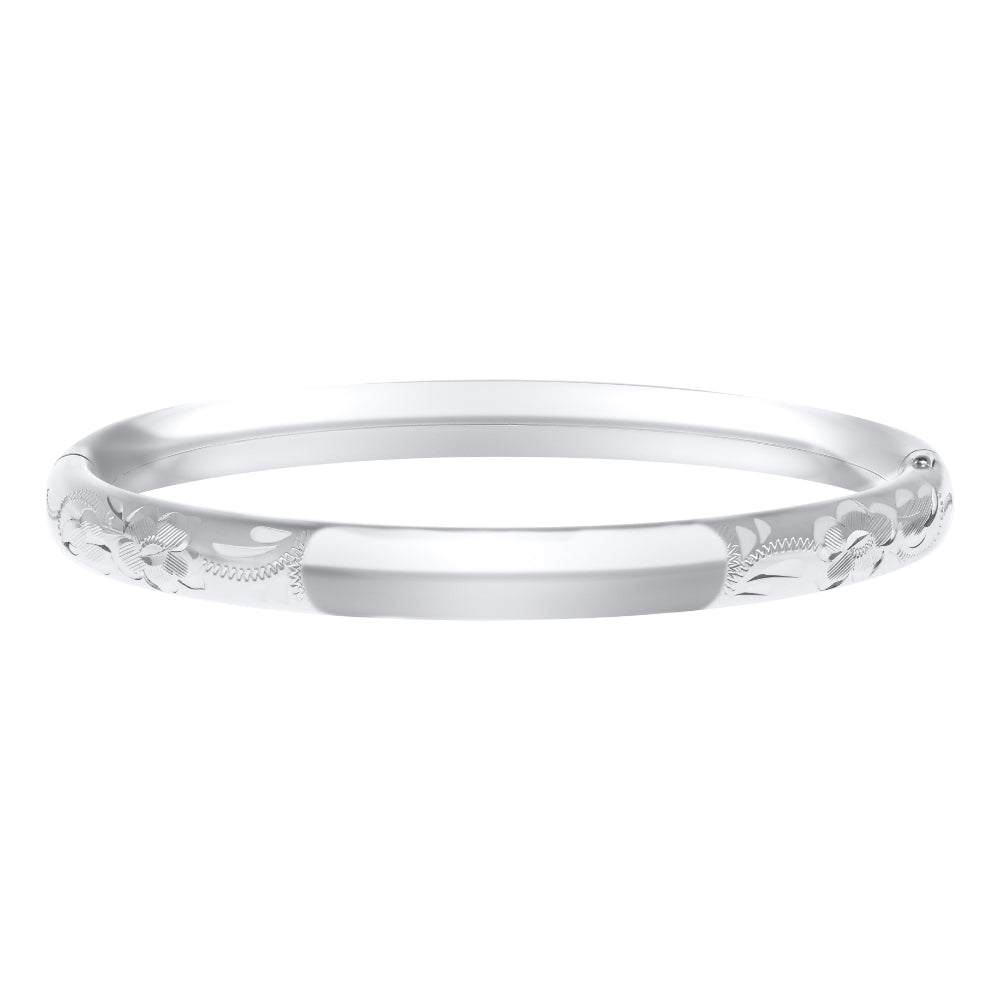 Fashion silver engraved baby bangle