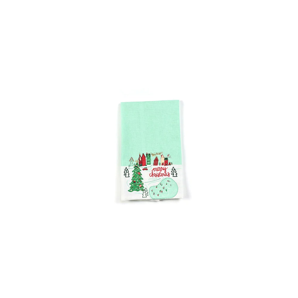 Coton Colors Christmas in The Village Town Medium Hand Towel