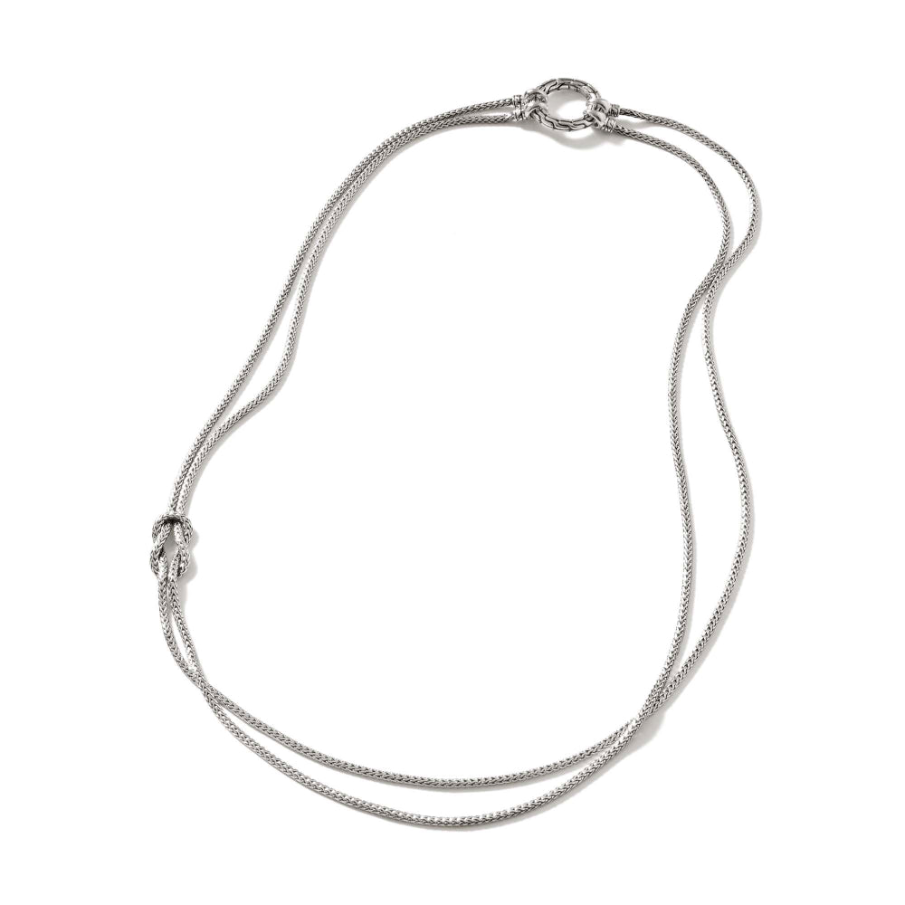 John Galt Heart Rope Necklace in Silver