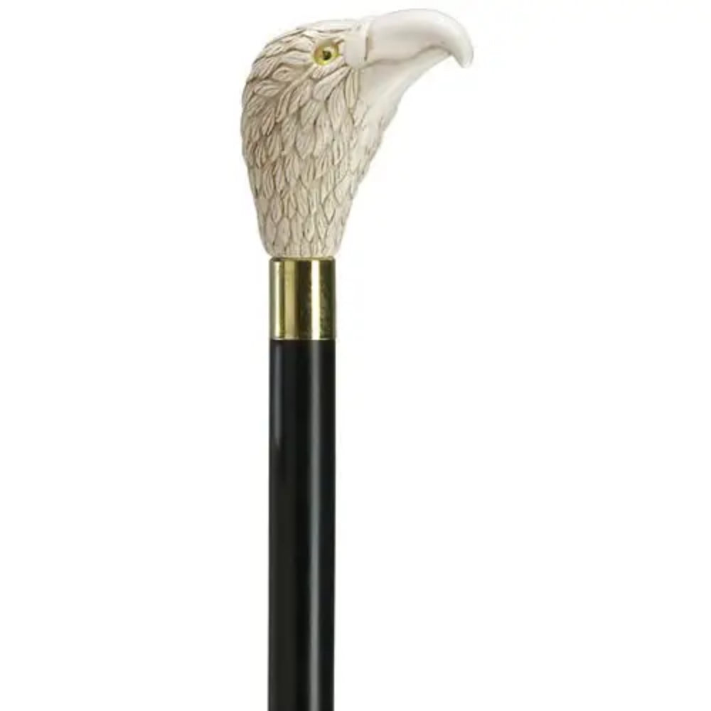 Eagle Head Brass Walking Cane on black hardwood shaft 36