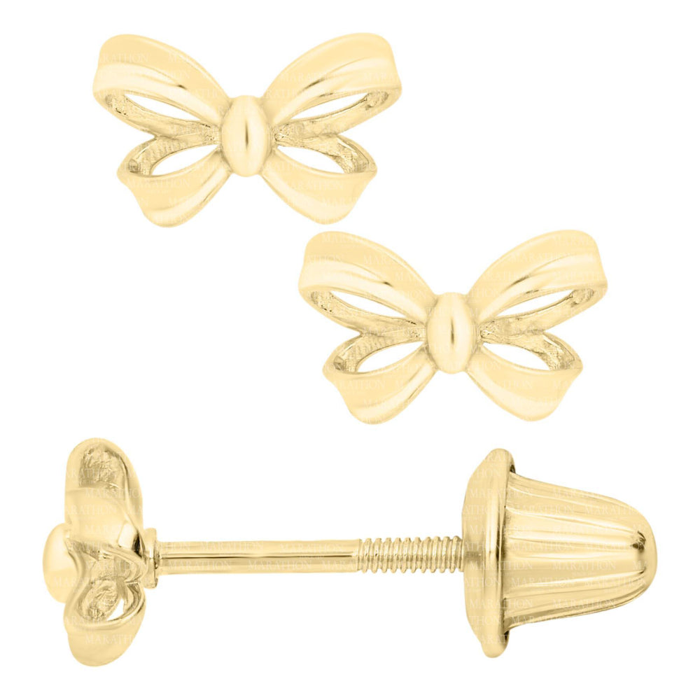 14k Gold Bow Earrings 2024