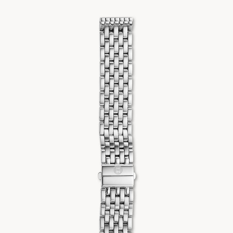 Michele 16mm Deco Seven Link Stainless Steel Bracelet