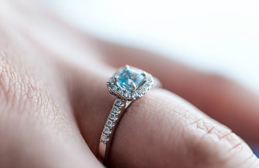 aquamarine diamond ring