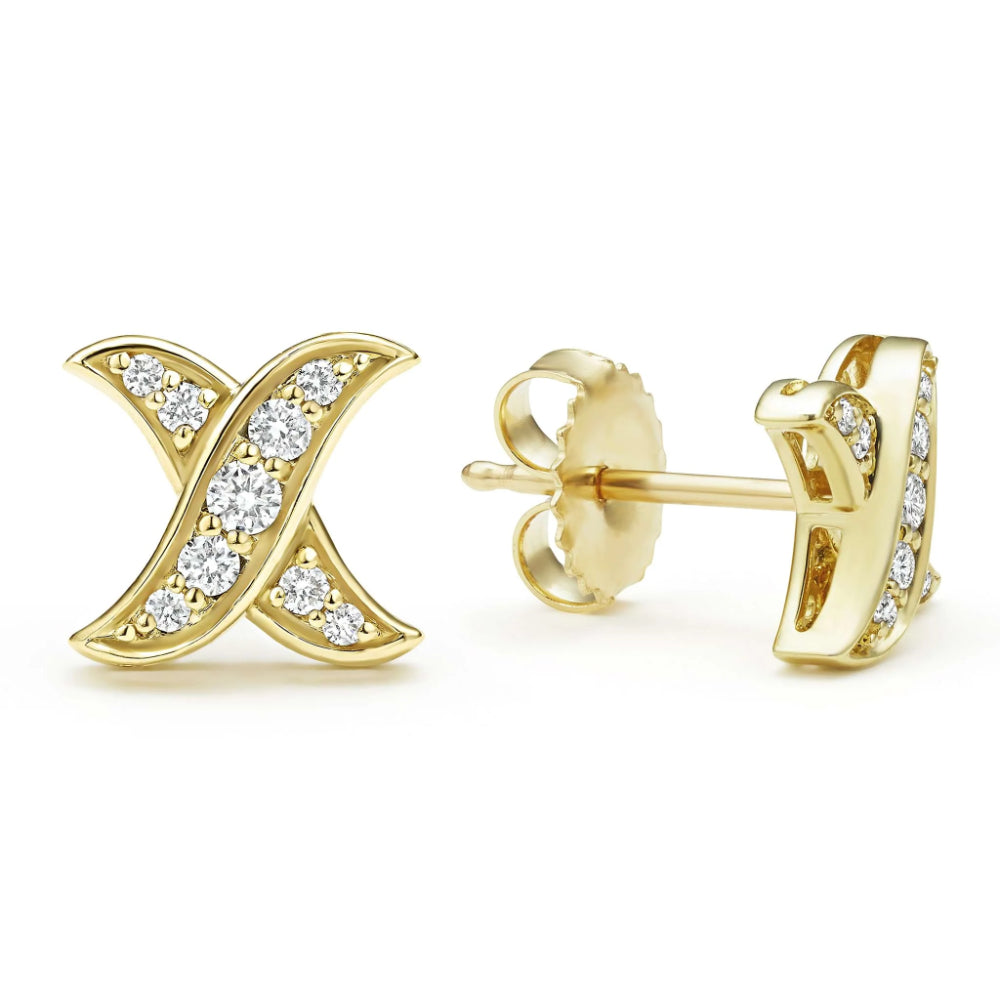 Lagos Embrace 18k Gold X Diamond Stud Earrings