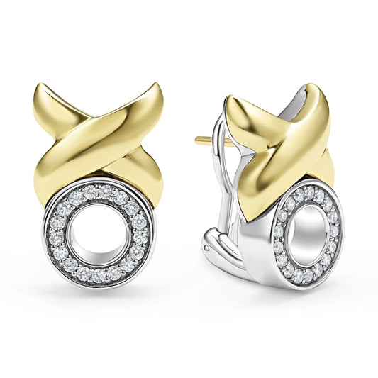 Lagos Embrace 18k Gold XO Diamond Earrings