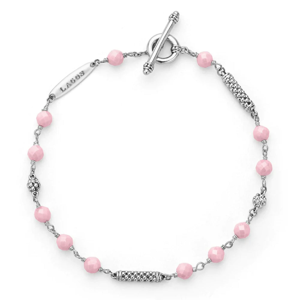 Lagos Caviar Icon Pink Ceramic Beaded Bracelet