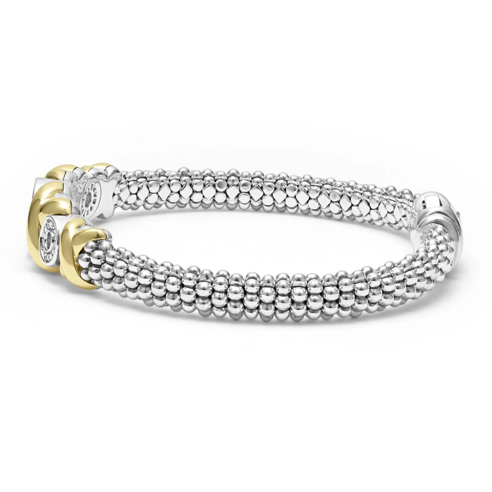 Lagos Embrace 18k Gold XO Diamond Bracelet, 6mm