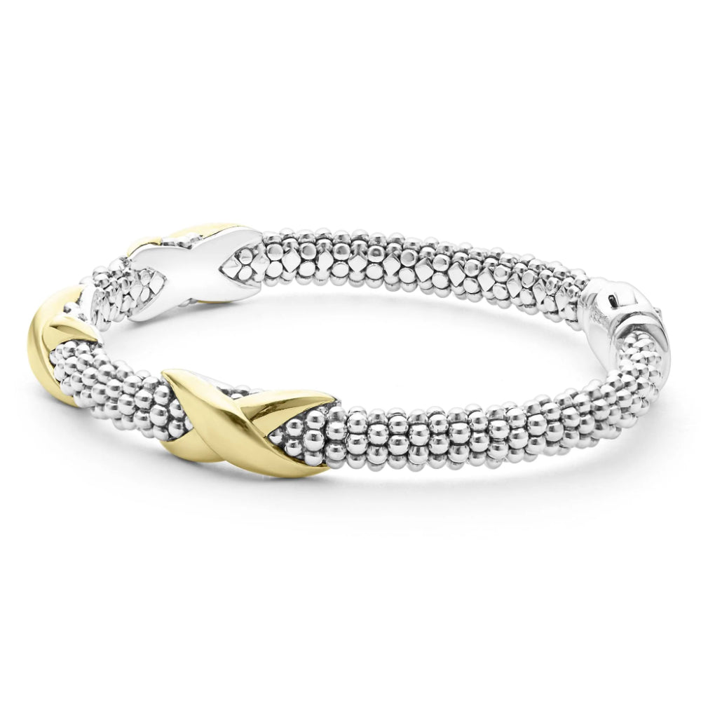 Lagos Embrace Three Station X Caviar Bracelet, 6mm