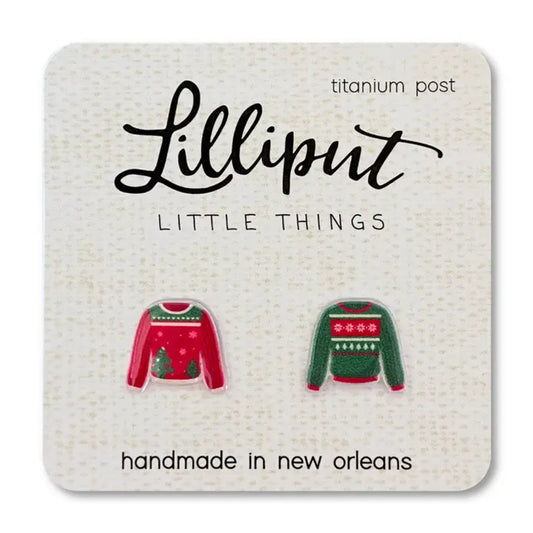 Lilliput Little Things Christmas Ugly Sweater Earrings