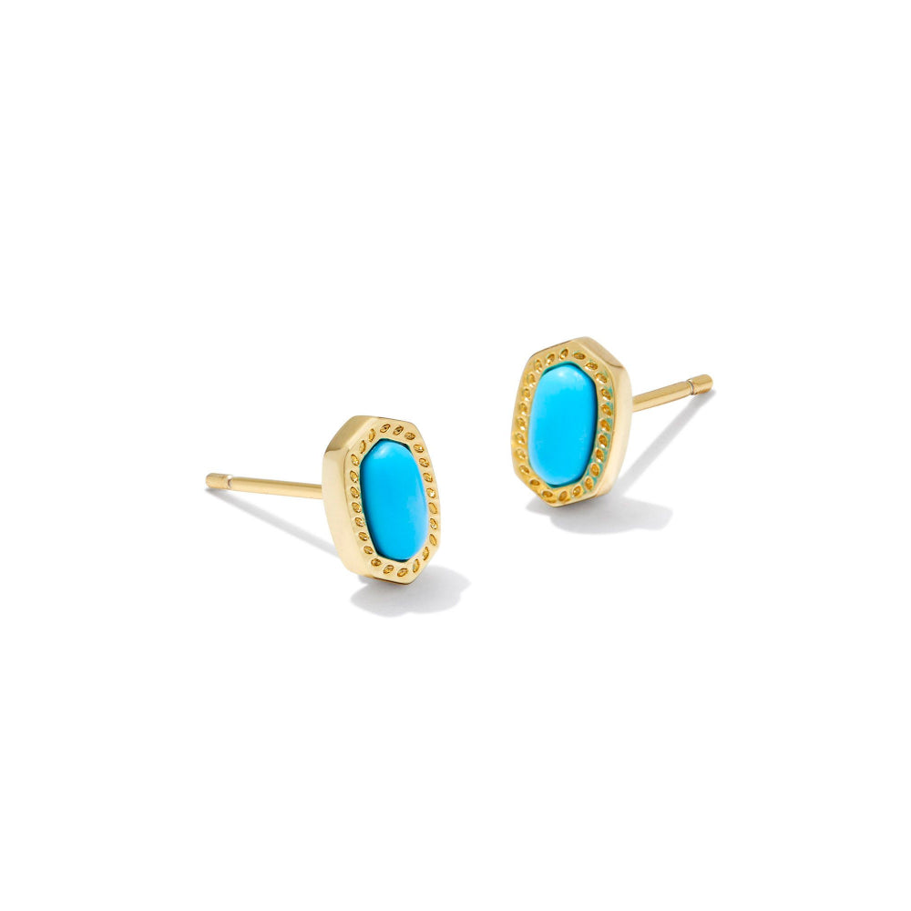 Kendra Scott Ellie Mini Stud Earrings Gold Turquoise