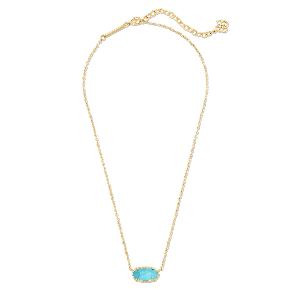 Kendra Scott Elisa Short Pendant Necklace in Gold Turquoise Magnesite