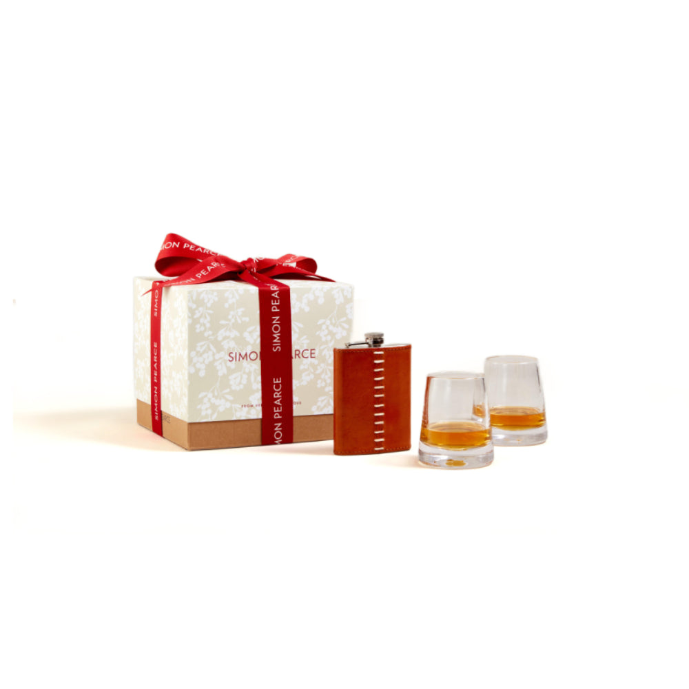 Simon Pearce Ascutney Glass & Flask Gift Set