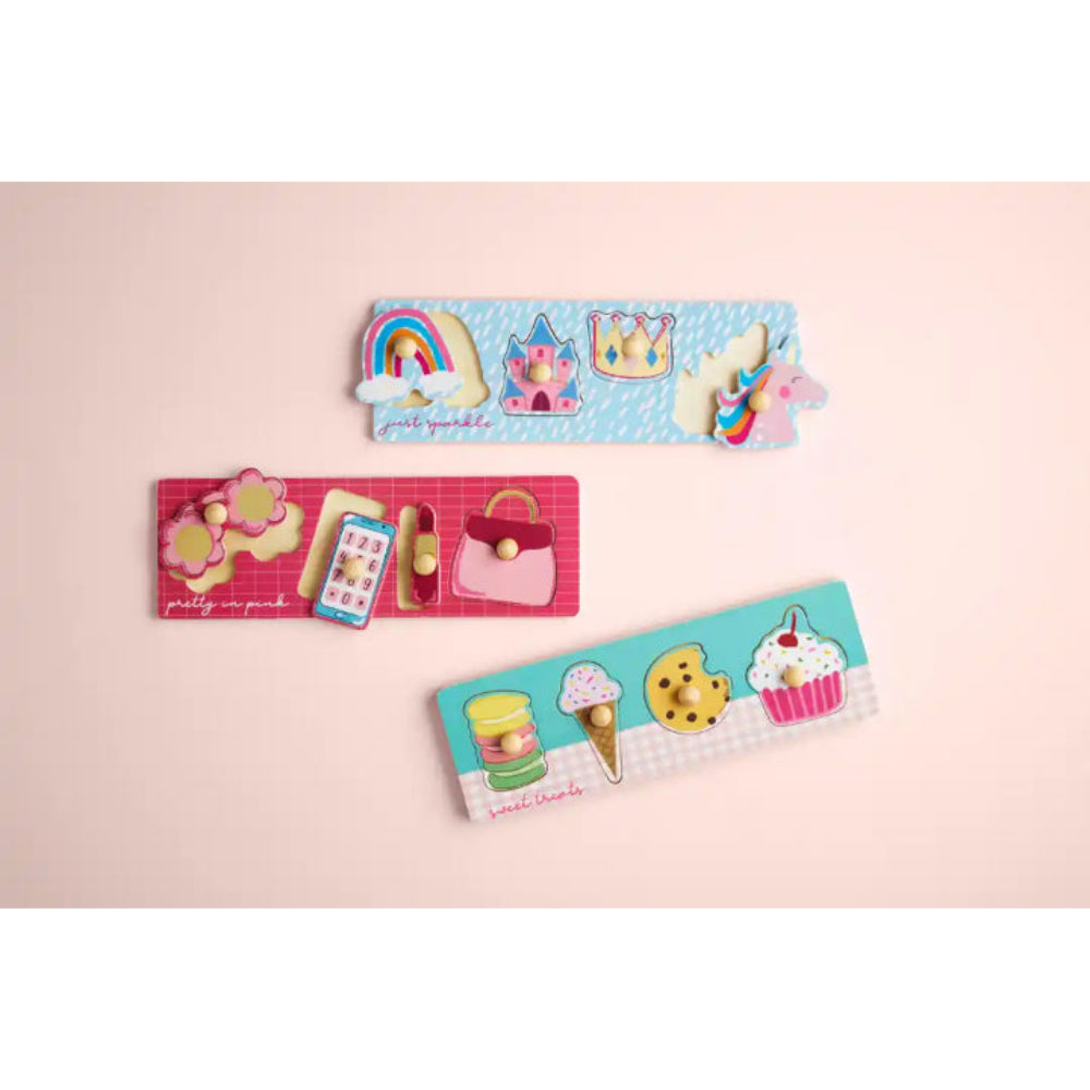 Mud Pie Girly Knob Wood Puzzles