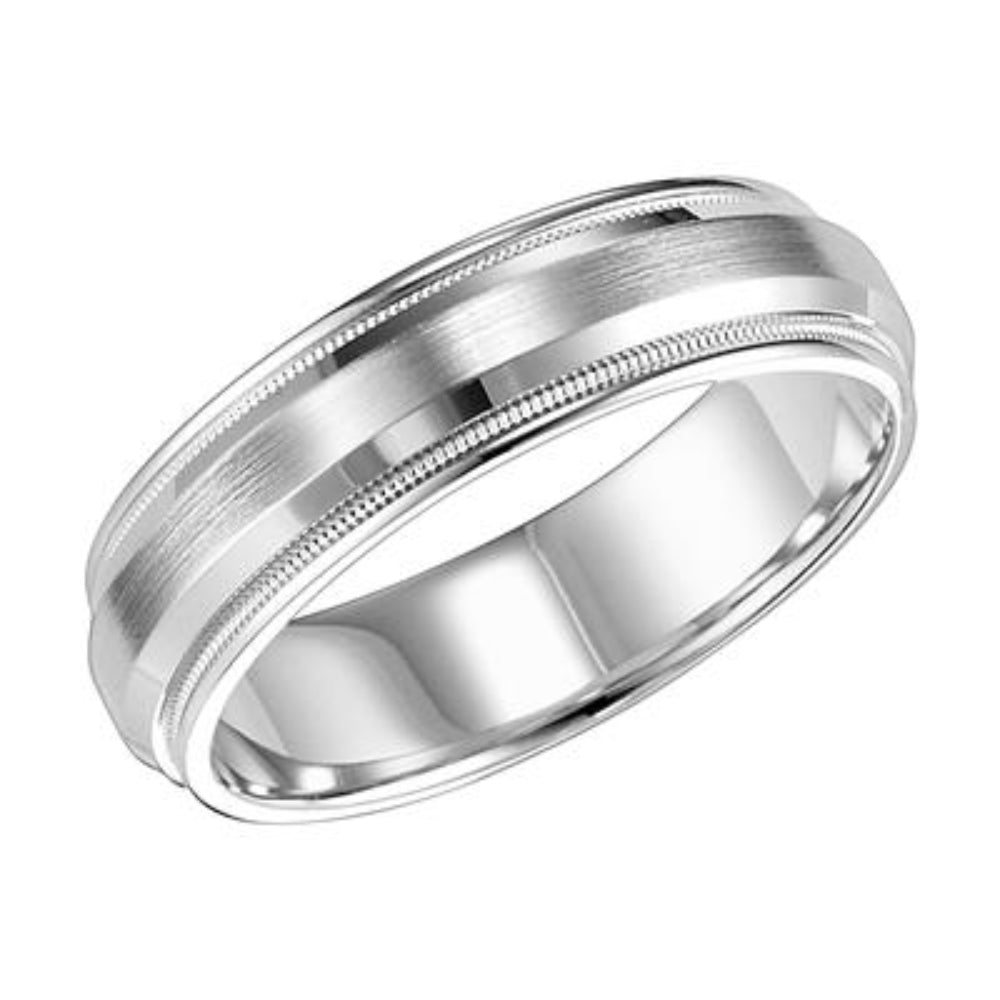 Men's 14k 6mm Flat Round Edge Wedding Band