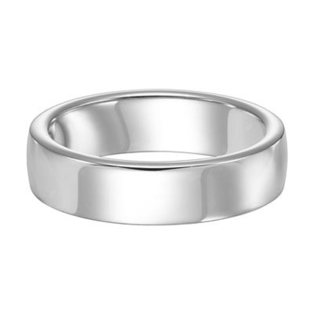 Men's 5mm Low Dome Carved Wedding Band
