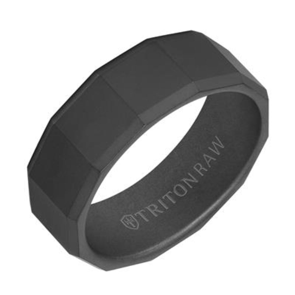 Men's 8mm Tungsten Bevel Edge Wedding Band