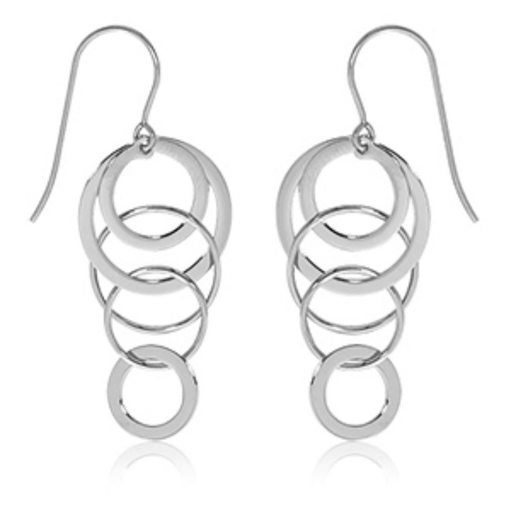 Mini Hammered Cascading Circles Earrings