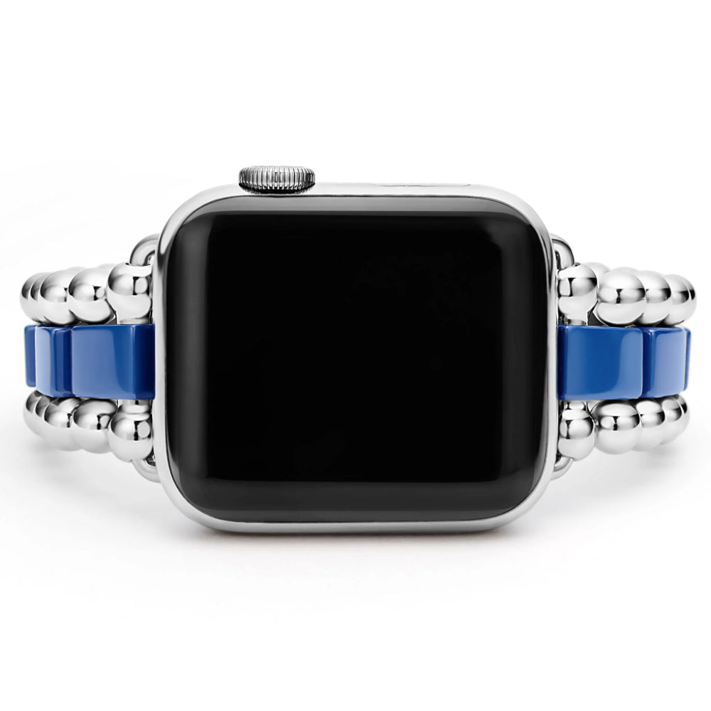 Lagos Smart Caviar Ultramarine Ceramic and Stainless Steel Watch Bracelet, 38-45mm