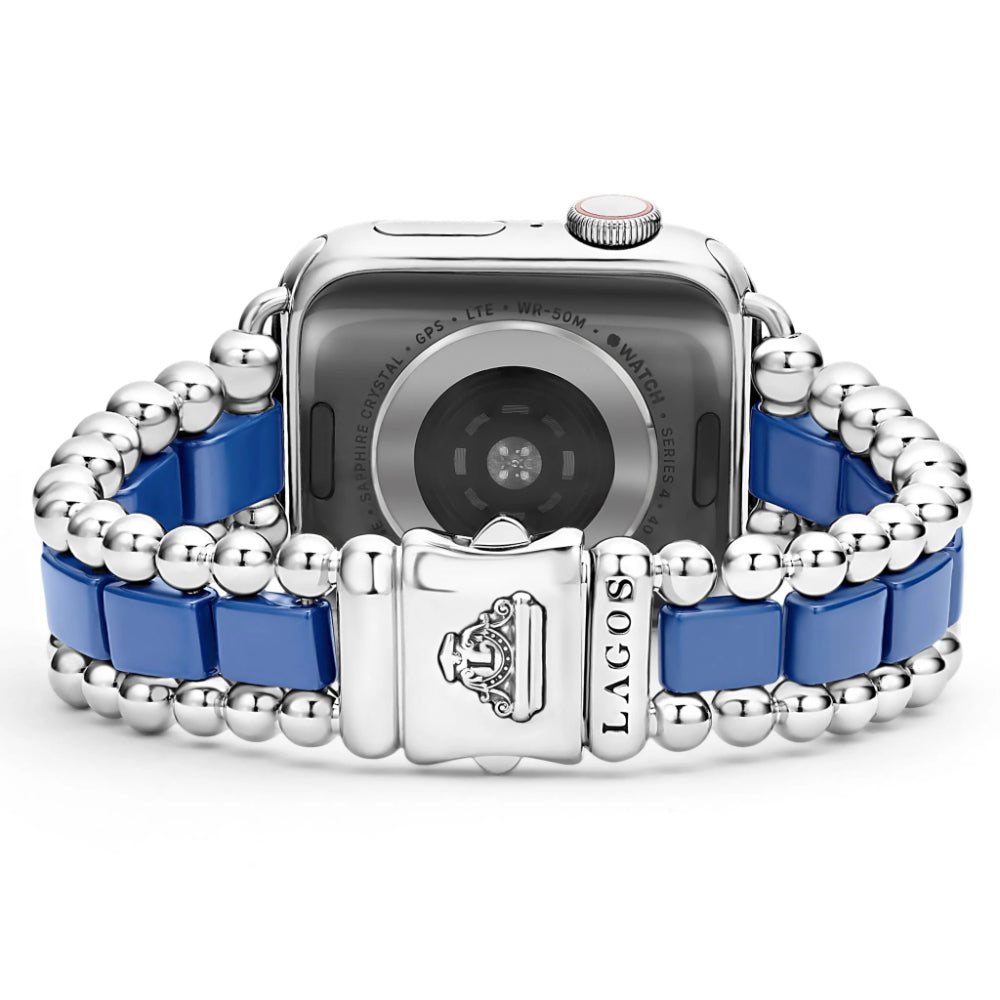 Lagos Smart Caviar Ultramarine Ceramic and Stainless Steel Watch Bracelet, 38-45mm