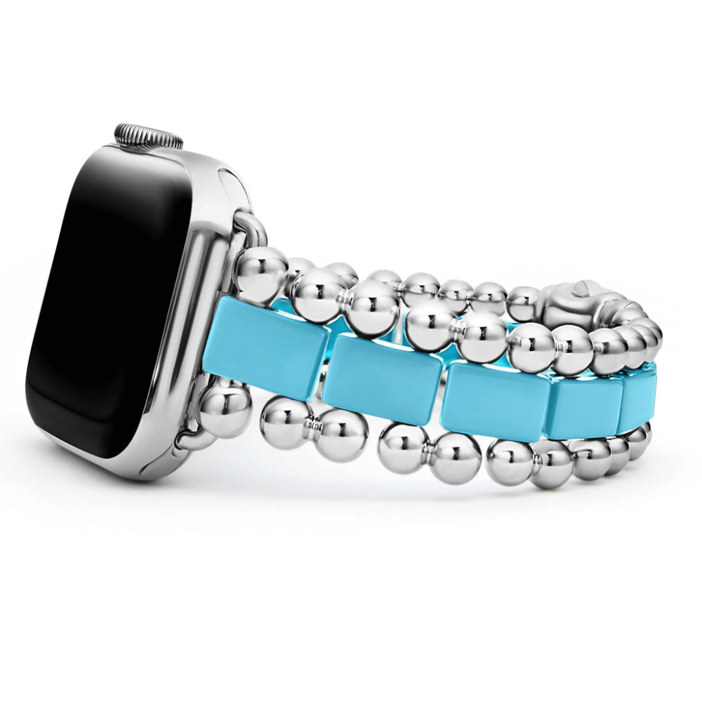 Lagos Smart Caviar Blue Ceramic and Stainless Steel Watch Bracelet, 38-45mm