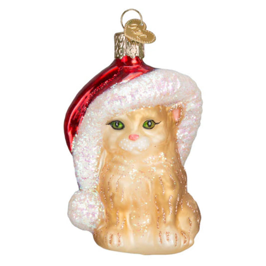 Old World Christmas Santa's Kitten Ornament