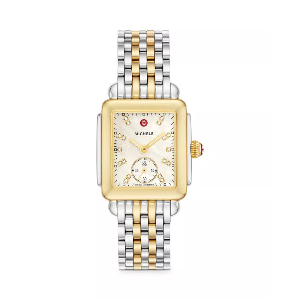 Michele Deco Mid Two-Tone Diamond Dial Watch