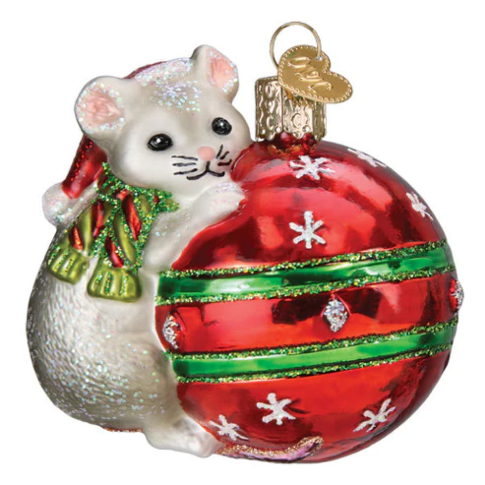 Old World Christmas Playful Christmas Mouse Ornament