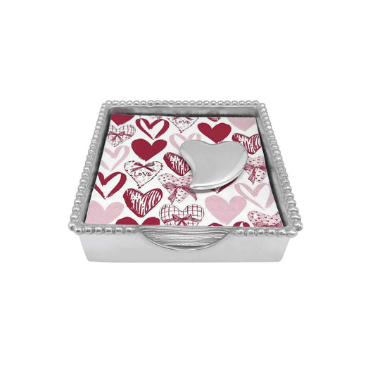 Mariposa Heart Beaded Napkin Box