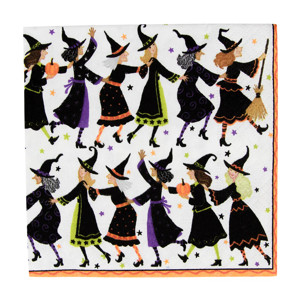 Caspari Witches Conga Line Cocktail Napkins - Package of 20