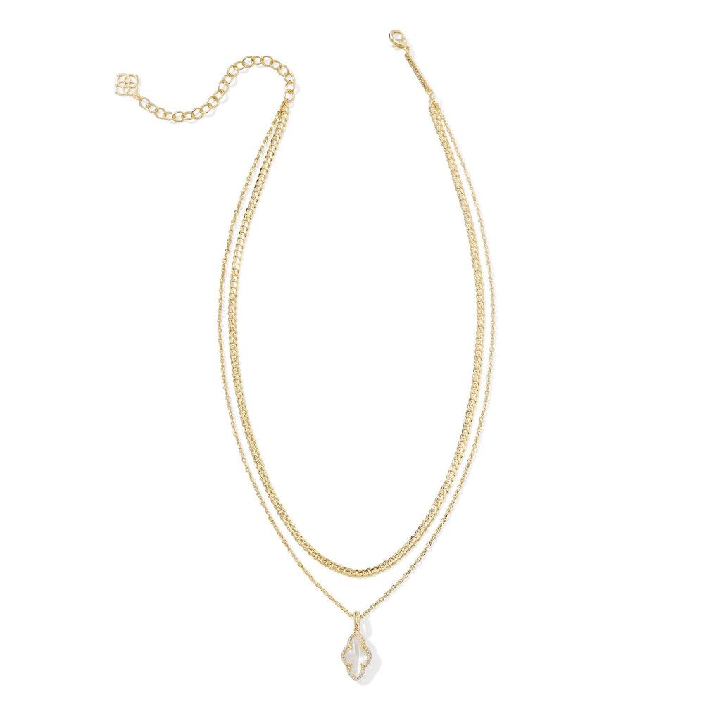 Kendra Scott Abbie Pave Frame Multi Strand Necklace