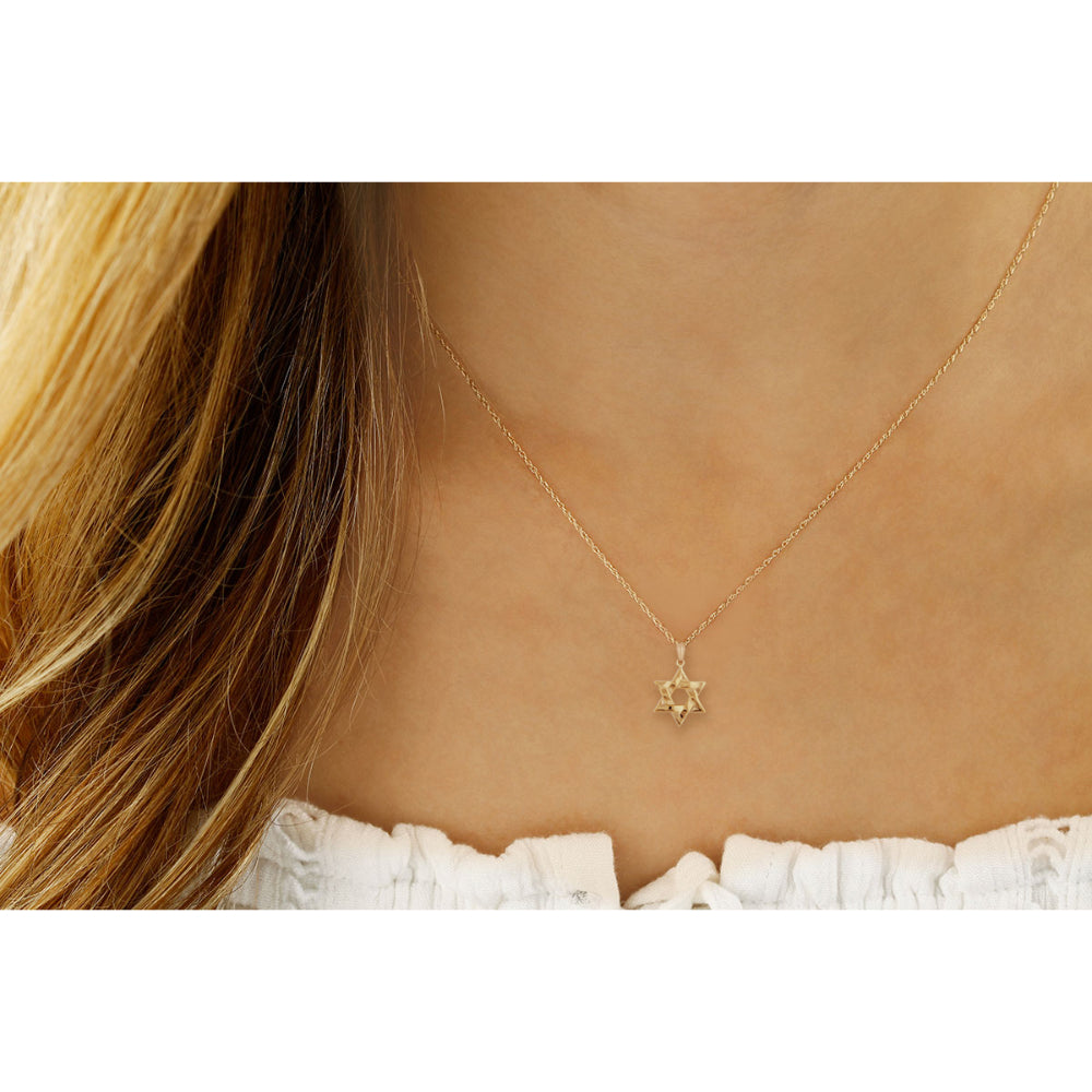 14k Medium Star of David Pendant Necklace