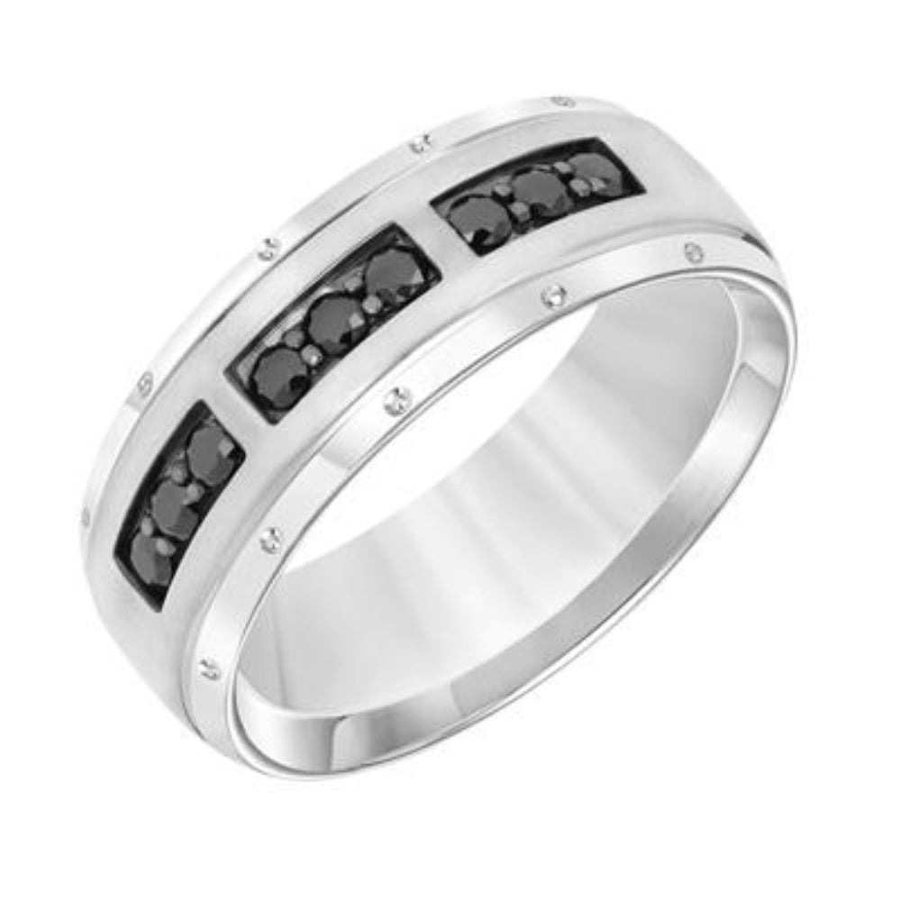 Men's 14k Bevel Edge Diamond Wedding Band